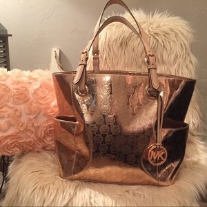 Rose Gold Michael Kors Tote and Wallet